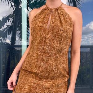 Maggy London Reptile Silk Mini Dress